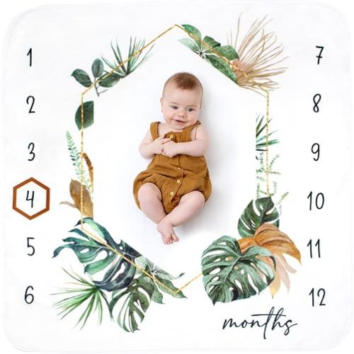 Baby Monthly Milestone Blanket for Boys, Oeko-Tex Certified Fleece