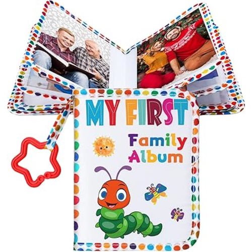 My First Family Album Holds 17 4x6 Pictures Photo Album Soft Cloth Book for Family Memory Gift(Classic)