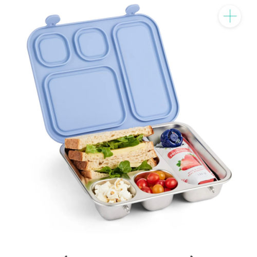 Stainless Steel Bento Lunch Box with Silicone Lid (Misty Blue)