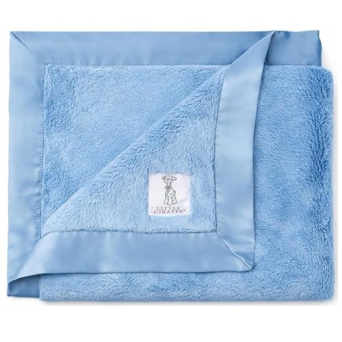 Little Giraffe Baby Blanket - Luxe Soft Blanket with Satin Trim - Baby Stroller Blanket - Newborn Baby Essentials & Baby Gifts - 29x35" - Cornflower