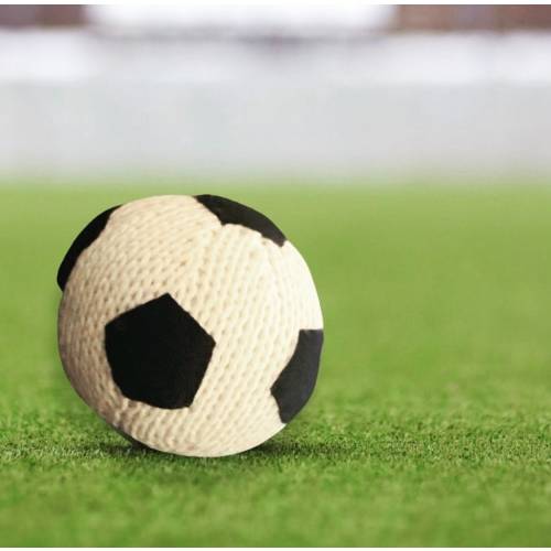 Knit 100% Cotton Soccerball Baby Rattle Toy