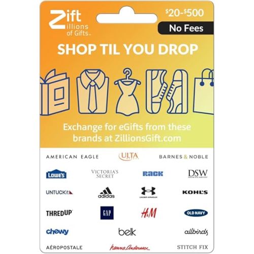 Zift Zillions Shop til You Drop of Gifts Multi-Brand Shopping Gift Card
