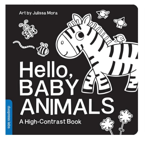 Hello, Baby Animals: A Black-and-White Board Book for Babies That Helps Visual Development (High-Contrast Books)