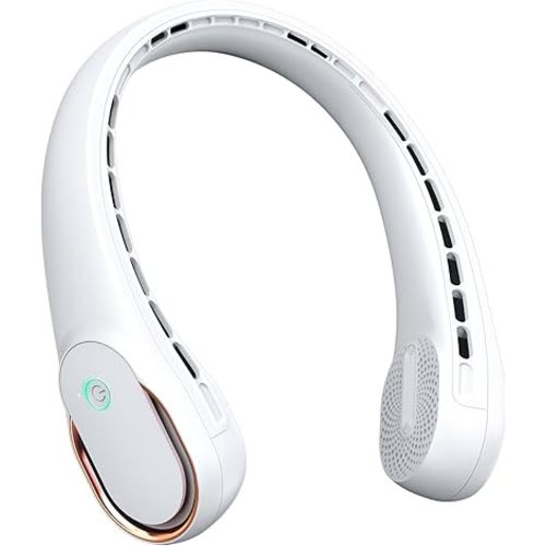 FrSara Neck Fan, Portable Personal Fan Strong Wind, 5200mAh, Air Volume,360° Cooling, No Hair Twisting, Air Volume On 2 Sides, Non-Slip, Quick Charge, Long Use Time, Birthday Gift for Women, Dad, Men