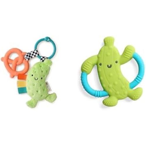 Itzy Ritzy Pickle Bundle - Includes Plush Pickle Toy with Teether & Pickle-Shaped Handled Teether