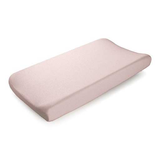 Petal Pink Linen Blend Contoured Changing Pad Cover