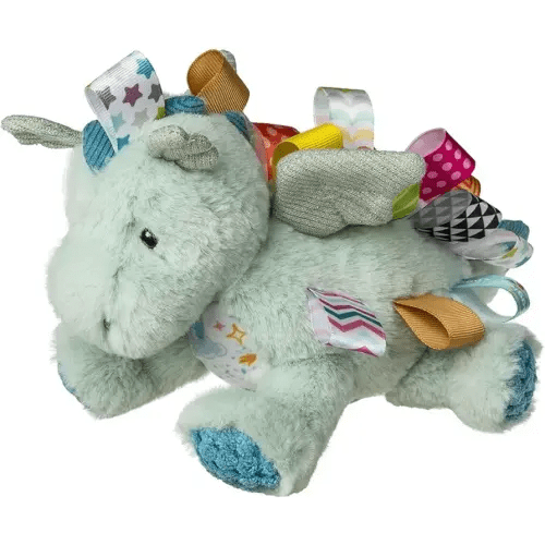 Taggies Stuffed Animal Soft Toy with Sensory Tags, 9-Inches, Mega-Taggies Drax Dragon
