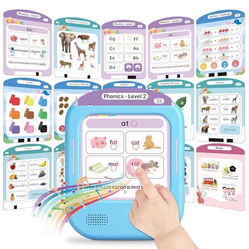 QuTZ Talking Flash Cards, Phonics Flash Cards, Learn to Read with 166 Pages, 29+ Themes, 800+ Words & Fun Facts, 700+ Interactive Games, Toddler Learning Toys for 2-6 Year Old