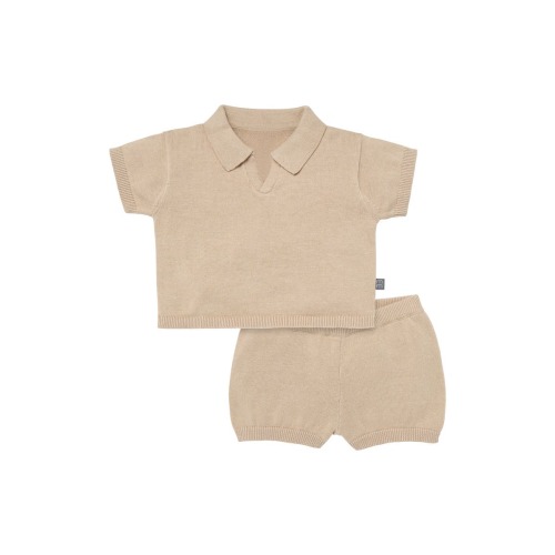 2-Piece Baby Johnny Collar Sweater Knit Set, 0-3M