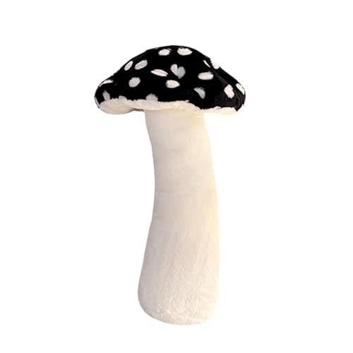 Mushroom Plush Pillow - 39 inch Mushroom Shaped Stuffed Long Pillow - Mushroom Stuffed Pillow - Christmas Birthday Choice Sofa Home Decoration (Black)