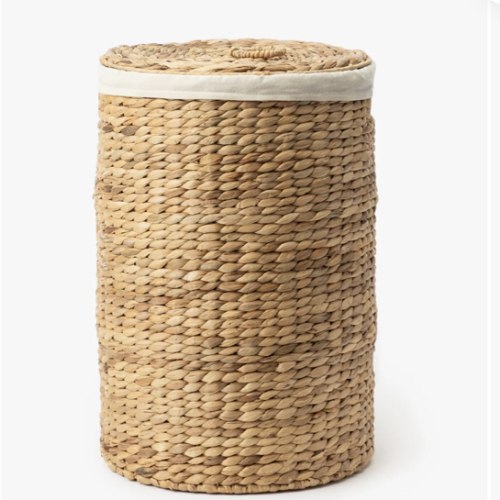 Round Water Hyacinth Basket Hamper