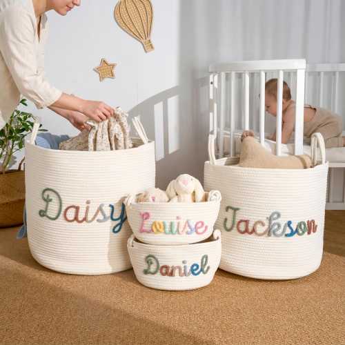 Custom Handmade Basket | Cotton rope weaving | Storage Basket | XS-XL | Option Icons