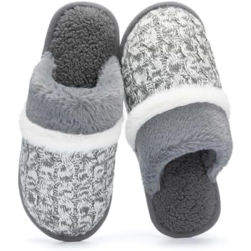 Cozy Slippers for Women Indoor and Outdoor Fuzzy House Shoes with Memory Foam Anti-Skid Sole Gifts for Women Mom Ladies