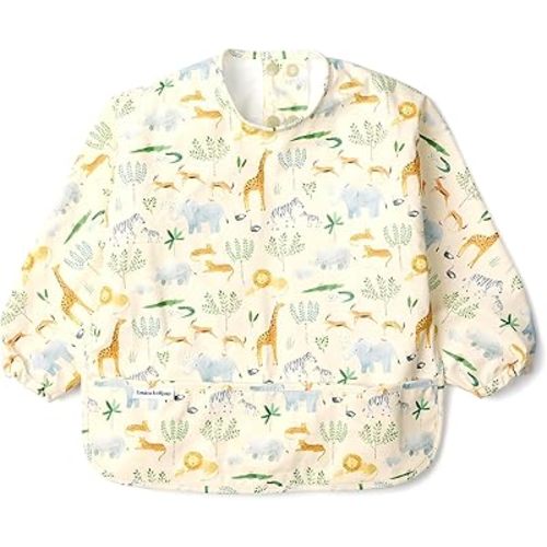 Loulou Lollipop Long Sleeve Mess Free Waterproof Bibs, for baby boys and girls 6-36 Months, Machine Washable, Travel Friendly