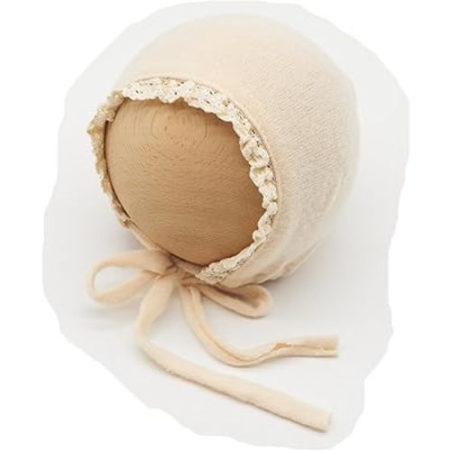 Newborn Photography Wrap Prop Newborn Photoshoot Outfits Ruffle Bonnet Baby Girl Boy Photo Lace Edge Hat Set