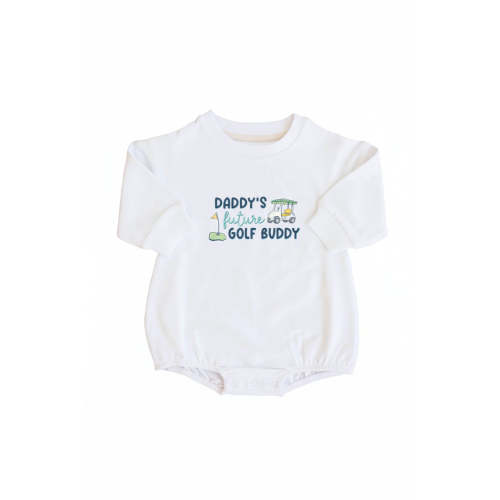 Future Golf Buddy Graphic Sweatshirt Bubble Romper | White