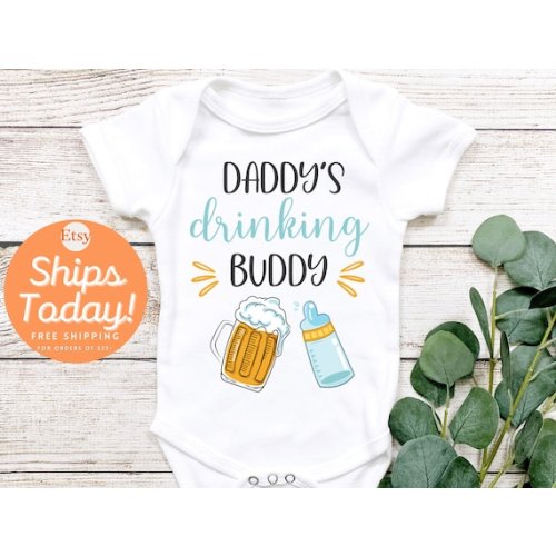 Daddy's Drinking Buddy Bodysuit Drinking Buddy Onesie® - Etsy