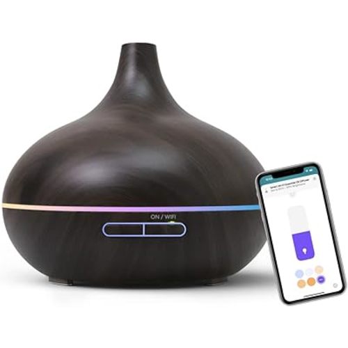 Meross Smart WiFi Essential Oil Diffuser Works with Apple HomeKit & Alexa, Ultrasonic Aromatherapy Diffuser & Mist Humidifier with Voice & APP Remote Control, Schedule & Timer, RGB Light
