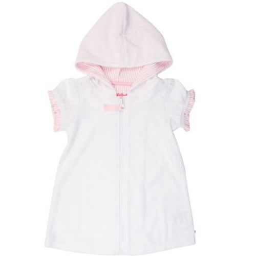 Rufflebutts Girls Terry Full-zip Cover Up - White, 2T