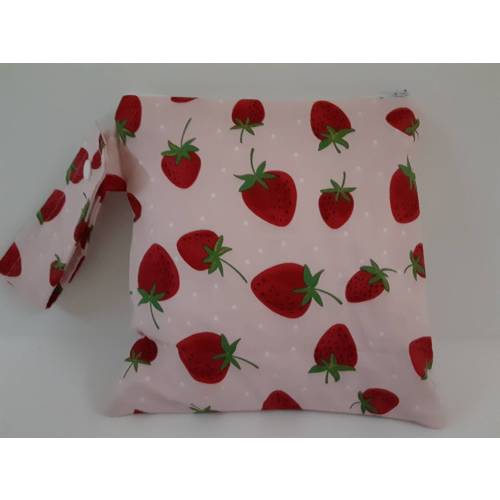 Strawberry Wet Bag: Cloth Diaper, Gym, or Cosmetic Bag