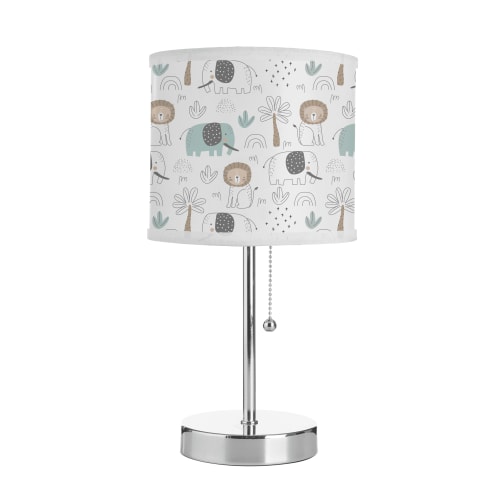 American Kids Safari Grey Polyester Baby Stick Lamp for Children's Room Décor