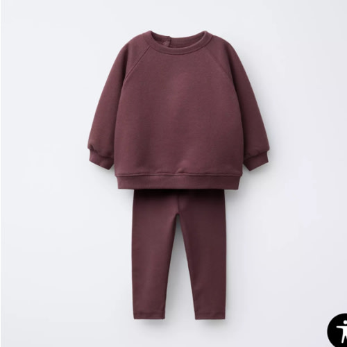 SWEATSHIRT AND PLAIN LEGGING SET - Eggplant | ZARA United States