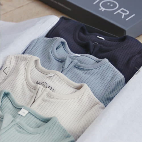 Ribbed Clever Zip Baby Pajamas 4 Pack Ribbed Blue Mix / 3-6M