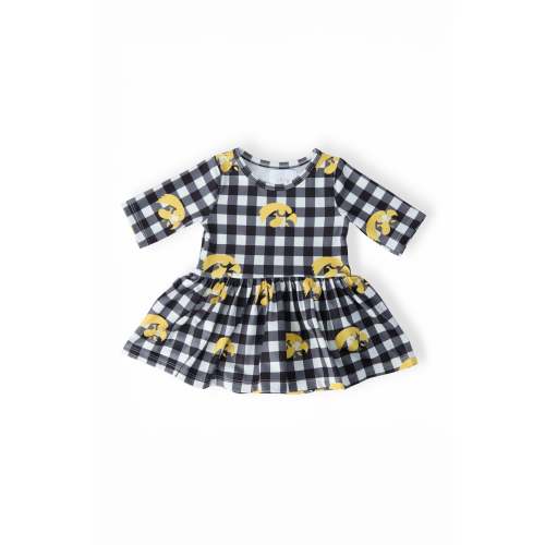 Iowa Plaid Tigerhawk 3/4 Sleeve Twirl Bodysuit