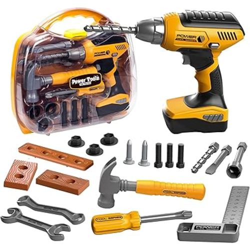 Kids Tool Set with Tool Box & Electronic Toy Drill