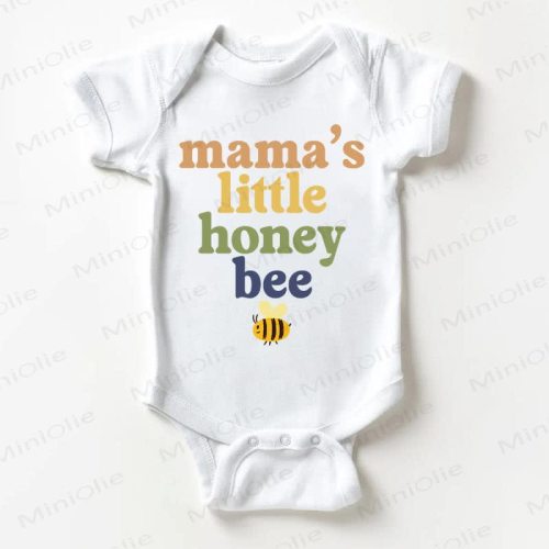 MAMA'S LITTLE HONEY BEE Baby White Bodysuit