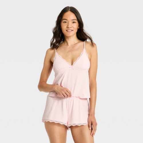 Women's Jersey Babydoll Tank and Shorts Pajama Set - Wild Fable™ Pink XL