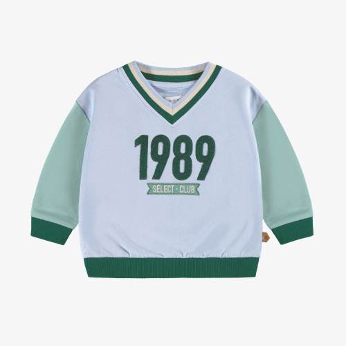 Chandail bleu en coton français avec imprimé 1989, bébé - Souris Mini