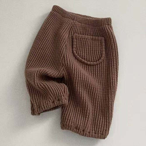 Teeny Mini Me Essential Ribbed Knit Pants - Cocoa Mocha / 6 - 12mth