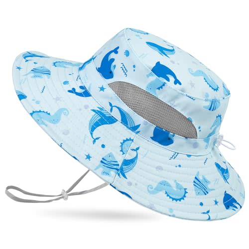 Kids Sun Hat for Girls Mesh Bucket Hat Toddler UV Protection Beach Hat Kids Foldable Fishing Hat for Girls 2-8 Years