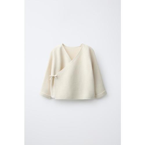 WRAPPED KNIT CARDIGAN - Brown | ZARA United States