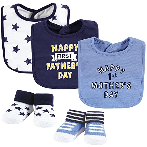 Hudson Baby Unisex BabyCotton Bib and Sock Set
