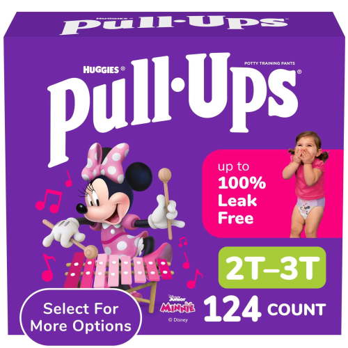 Free Shipping! Pull-Ups Girls Potty Training Pants, 2T-3T 16-34 lbs, 124 Count with Refastenable Sides