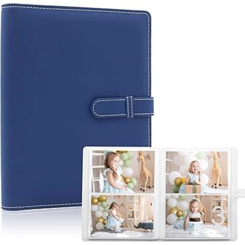 Photo Albums 4x6 Pictures – 152 Pockets Vegan Leather Cover Memory Album Book, Suitable for Family Wedding Boys Girls and Babies Storage (Dark Blue)
