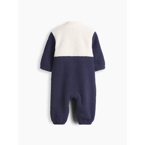 Baby Sherpa Colorblock Quarter-Zip One-Piece