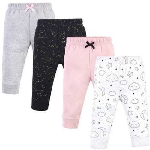 Hudson Baby Infant and Toddler Girl Cotton Pants 4pk, Dreamer, 0-3 Months