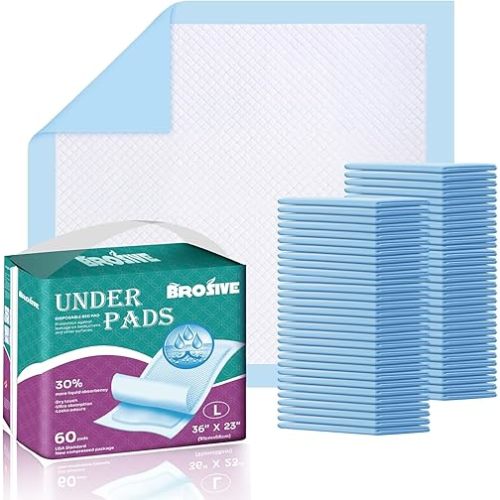 Disposable Bed Pads for Incontinence 23" x 36" - 60 Count, Leak-Proof Chucks Pads for Adults, Elderly and Pets, Absorbent Disposable Underpads, Incontinence Bed Pads Disposable for Beds