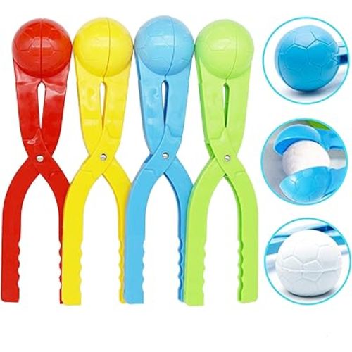 Snow Toys, Snowball Maker 4 Pack Snow Ball Shaper Molds Toys for Kids Snow Ball Fights Tool Kids Winter Toys Snow Ball Clip Snow Games for Outdoor
