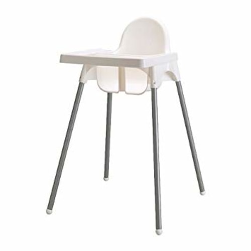 IKEA Antilop High Chair with Tray - White silver, 1