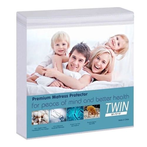 Swtroom Waterproof Mattress Protector Twin Size Cotton Hypoallergenic Breathable Mattress Cover Pad Bed Cover 39"x75"