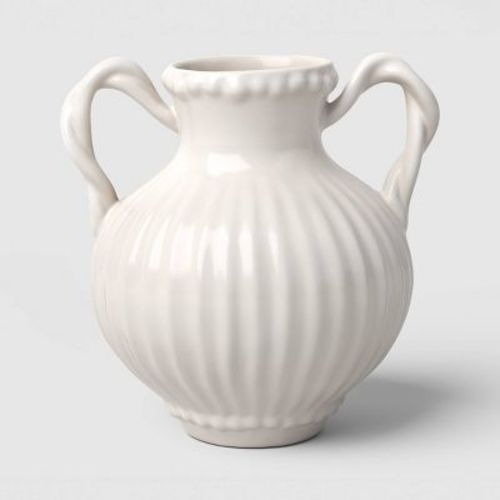 Beaded Ceramic Handled Vase Ivory - Threshold™