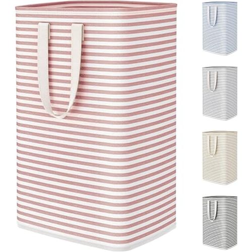 Lifewit 75L Large Collapsible Laundry Basket with Extended Handles, Pink