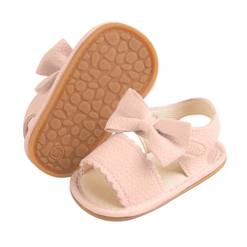eileial Baby Girl Boy Sandals Comfort Summer Outdoor Casual Beach Shoes with Flower Bowknot Toddler Prewalker First Walking Shoes,Pink 4