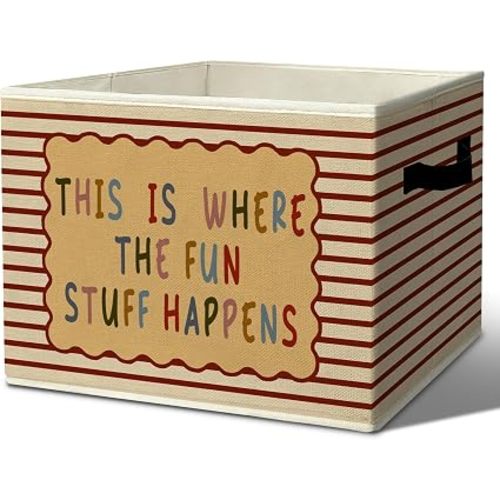 Rustic Playroom Storage Bins Boxes with Handles