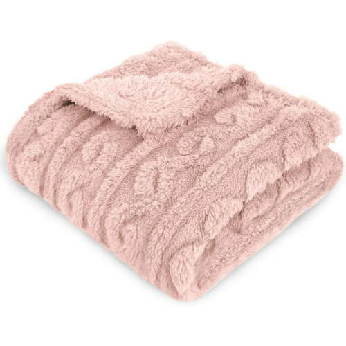 Baby Blanket for Girls Toddlers 3D Fleece Fluffy Fuzzy Blanket for Baby, Soft Warm Cozy Fleece Blanket, Infant or Newborn Receiving Blanket (30x40inch, Pink) 30 x 40 Inch Pink