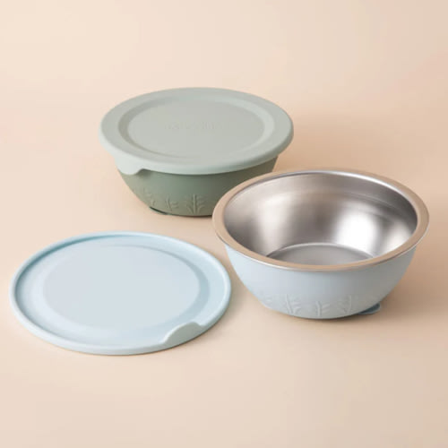 Stainless Steel Silicone Suction Bowl - 13 oz